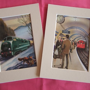 Impresión vintage montada del libro Old Ladybird Book The Story of RAILWAYS Impresión retro, impresión vintage, impresión retro, impresión de trenes