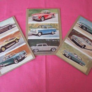 Biglietti d'auguri fatti a mano con illustrazione del libro Coccinella vintage - Libro delle automobili