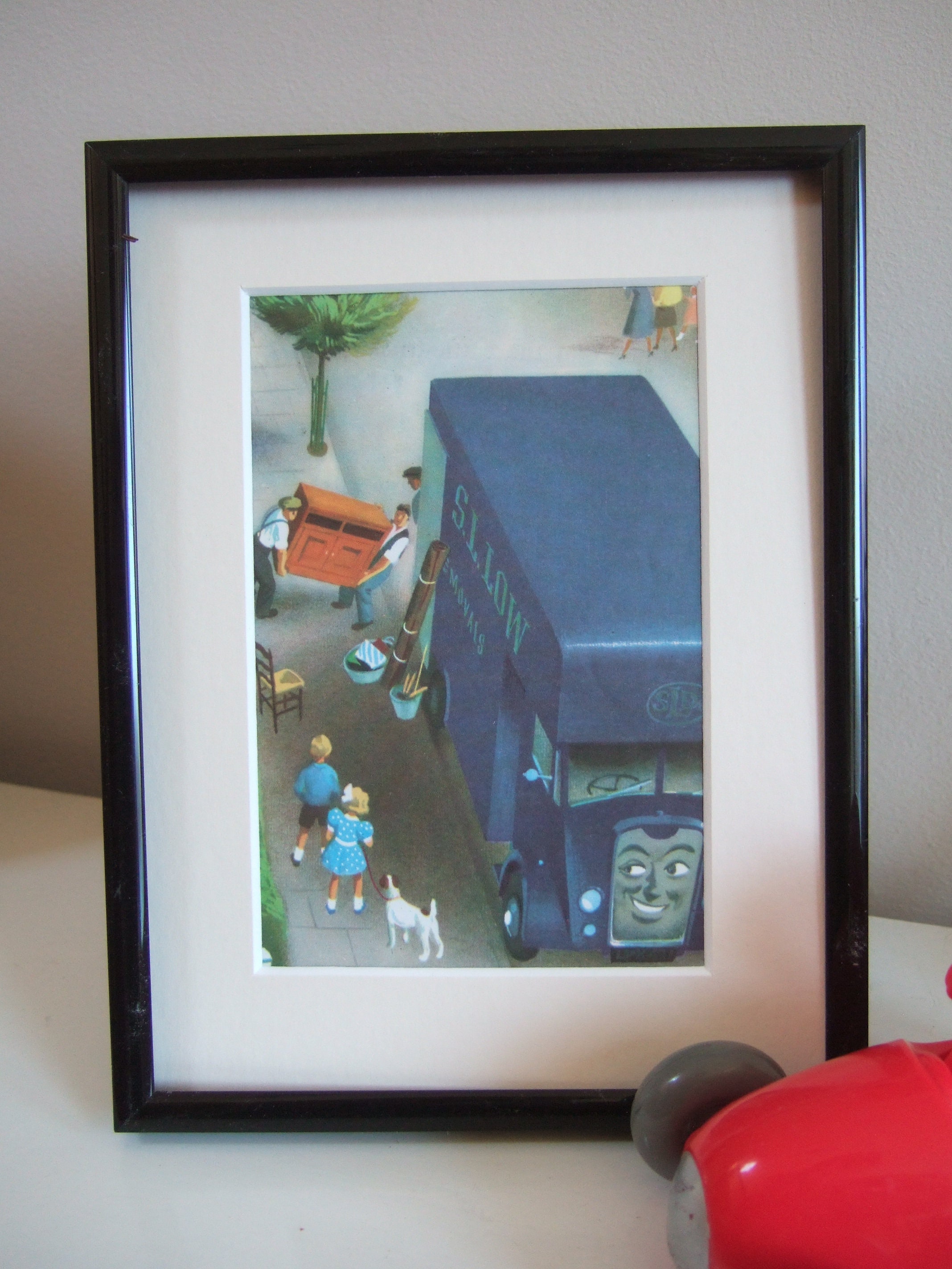 Vintage Mounted Print from Vintage Ladybird Book Roy the Removal Van from Tootles the Taxi, Retro Print,