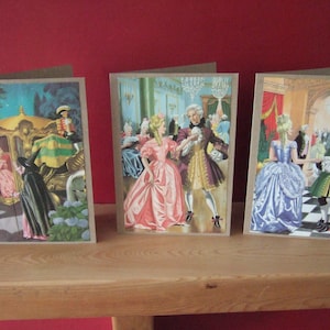 Tarjetas de felicitación hechas a mano con ilustraciones de libros de mariquitas antiguas: Cenicienta