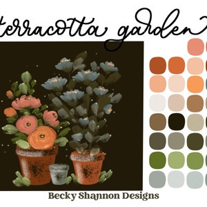 Terracotta Garden Color Palette For Procreate/ Instant Digital Download/ 30 handpicked swatches/ For Procreate on IPad / warm boho hues