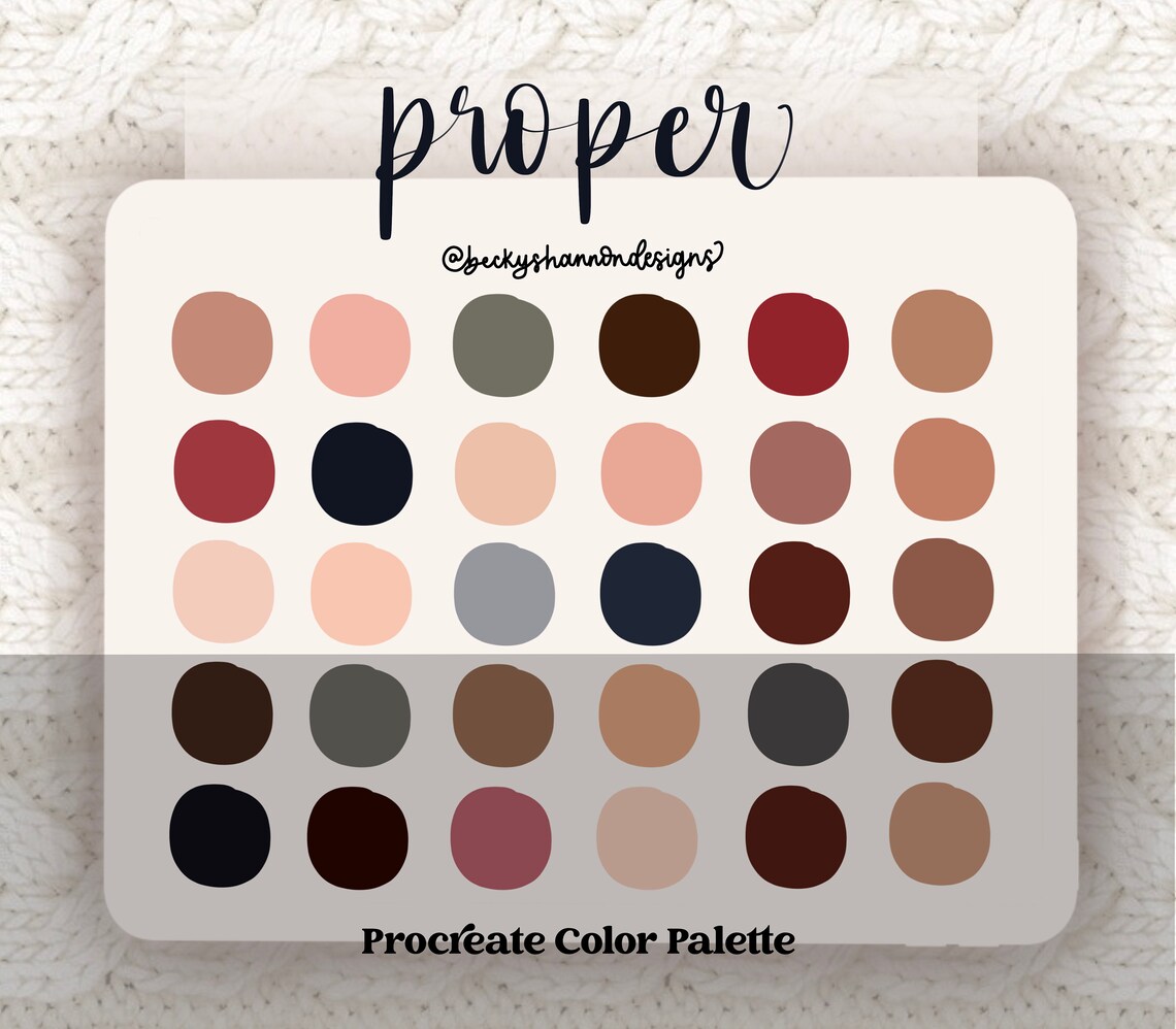 Proper Fair Skin Toned Color Palette for Procreate | Instant Digital ...