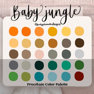 Baby Jungle Procreate Color Palette -Instant Digital Download
