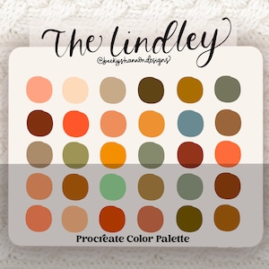 The Lindley procreate Palette Vintage Color Swatches Instant Digital Procreate Download