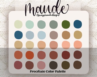 Maude Vintage Procreate Muestras de paleta de colores Descarga digital instantánea