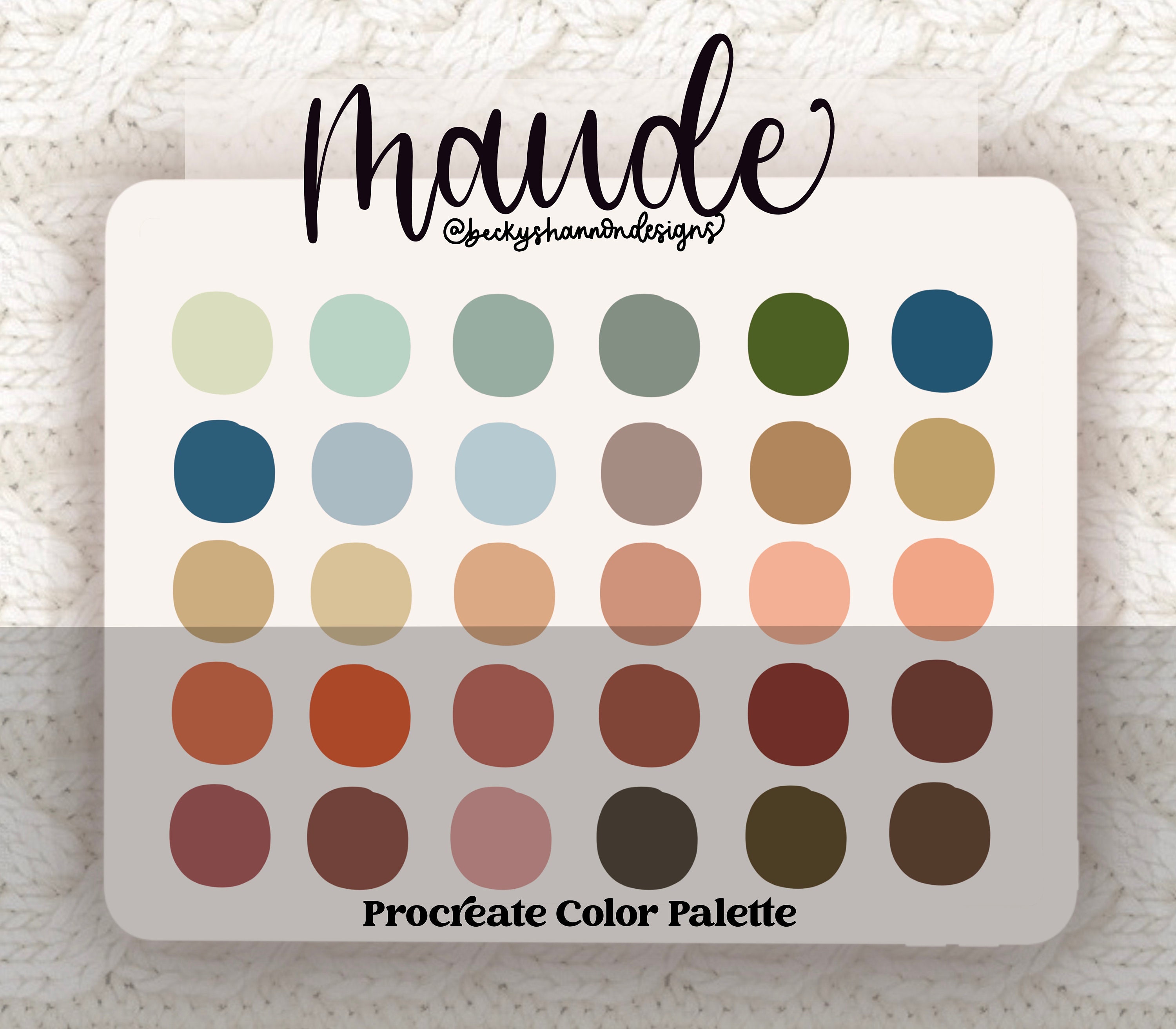 Maude Vintage Procreate Color Palette Swatches Instant Digital Download