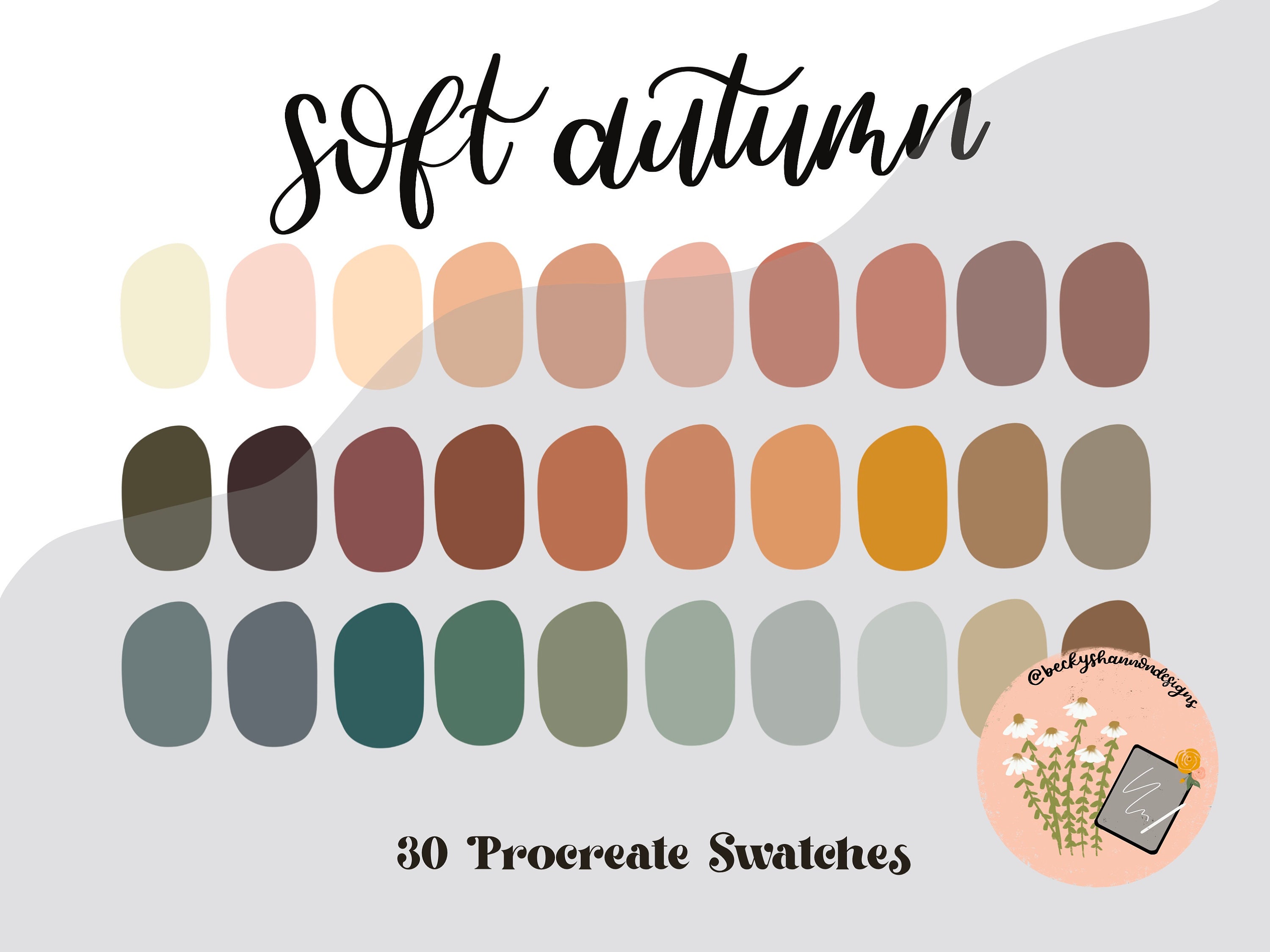 Soft Autumn Color Palette for Procreate Instand Digital | Etsy