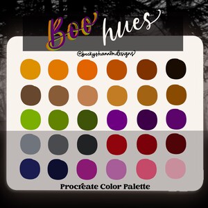 Boo Hues Halloween color palette for procreate app/ Instant Digital Download/ iPad lettering/ iPad color palette