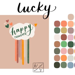 Lucky Modern Rainbow Color Palette For Procreate Instant Digital Download