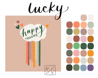 Lucky Modern Rainbow Color Palette pour Procreate Instant Digital Download