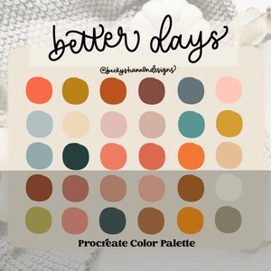 Better Days Procreate Color Palette/30 handpicked swatches/instant digital download