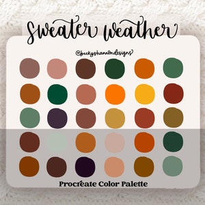 Sweater Weather Color Palette for Procreate/ Instant Digital Download/ Fall color palette