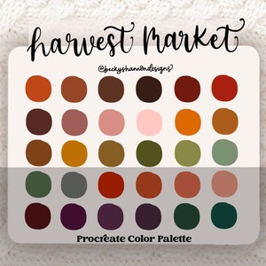 Harvest Market Color Palette for Procreate/ 30 swatches/ Procreate App/ Instant Digital Download