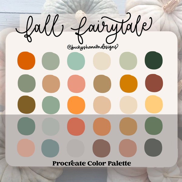 Fall Fairytale Modern Autumn Color Palette for Procreate/ Instant Digital Download/ Procreate App/ Ipad Lettering/ Digital Art