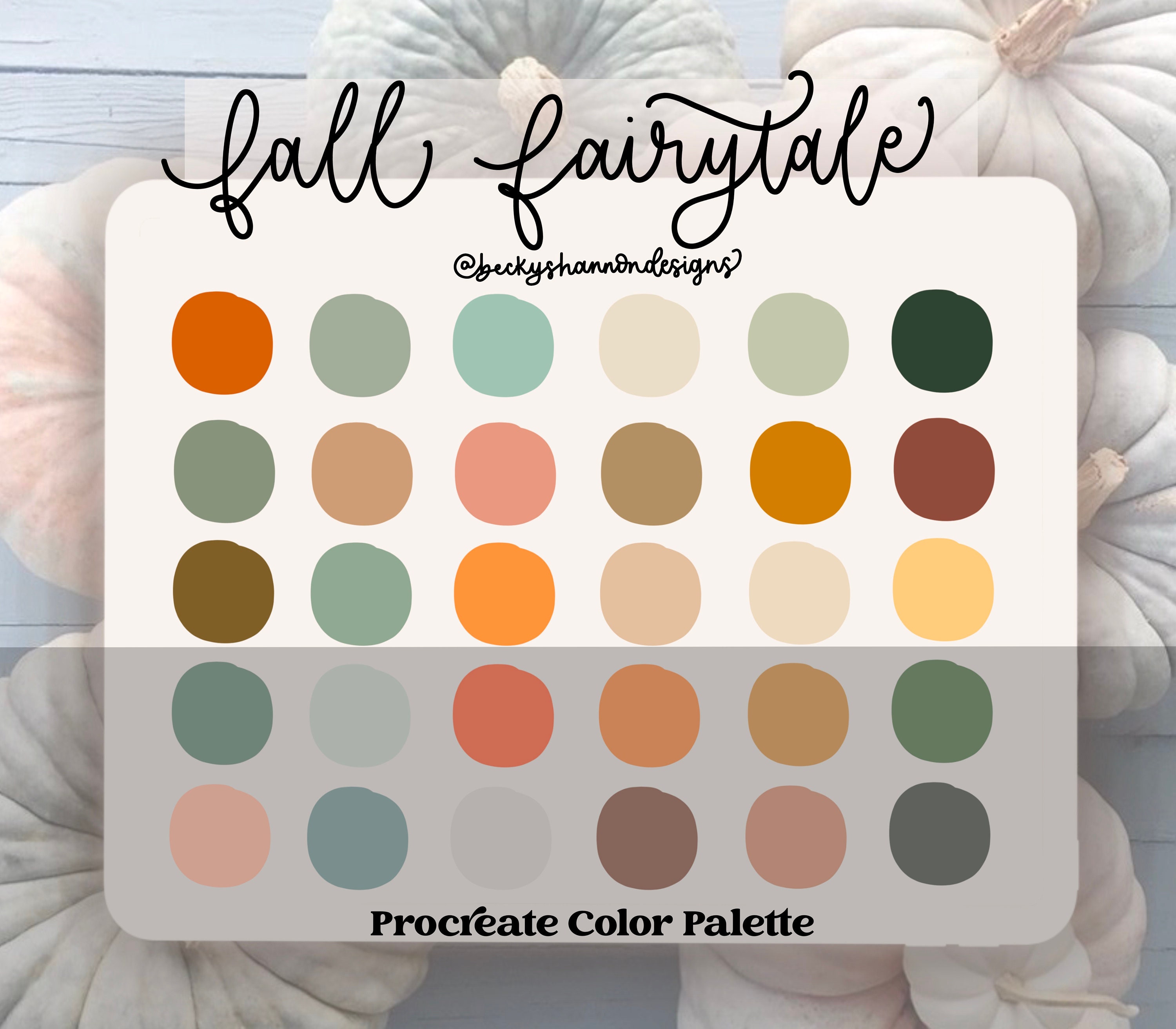Fall Fairytale Procreate Color Palette â 30 Modern Autumn Swatches for iPad Lettering & Digital Art (Instant Download)