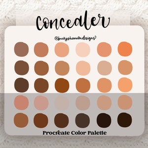 Concealer Skin Tones Color Palette for Procreate | 30 Handpicked Swatches | Instant Digital Download