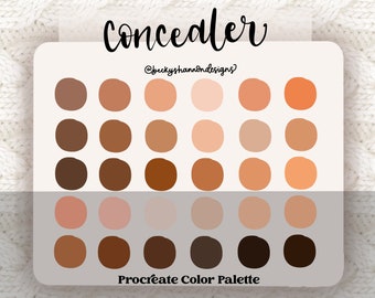 Concealer Skin Tones Color Palette for Procreate | 30 Handpicked Swatches | Instant Digital Download