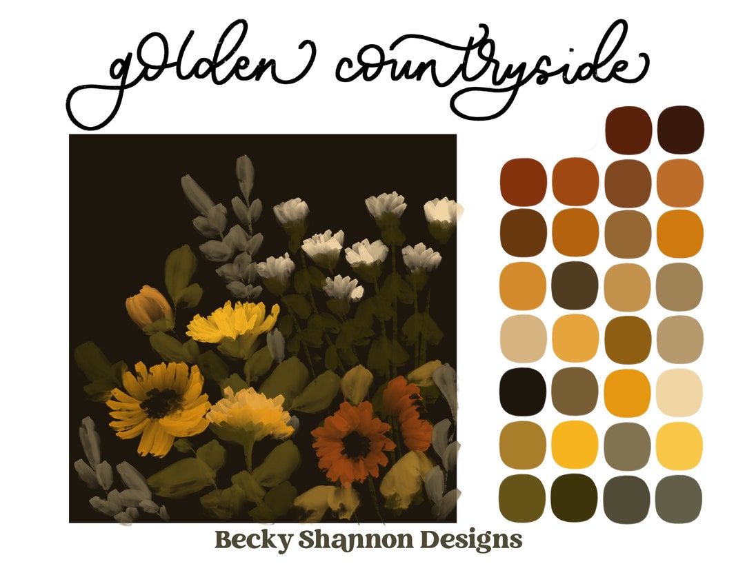 Golden Countryside Color Palette/procreate Swatch/ Instant Digital ...
