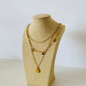 Naumi Necklace - Stainless Steel Multi-Row Necklace - Women&#39;s Jewelry