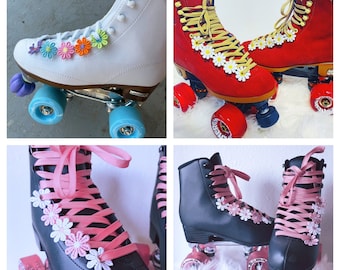 Daisies Roller Skate Accessories/Flower Shoe Lace Accesory/Roller Skate Charm/Lace Charm