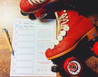 Planificador de fitness de patines de ruedas imprimible / Planificador de fitness / Planificador imprimible