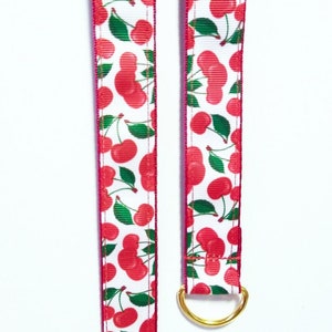 Cherries Roller Skate Leash with D Rings/Adjustable/Yoga Mat Strap/Skateboard Sling