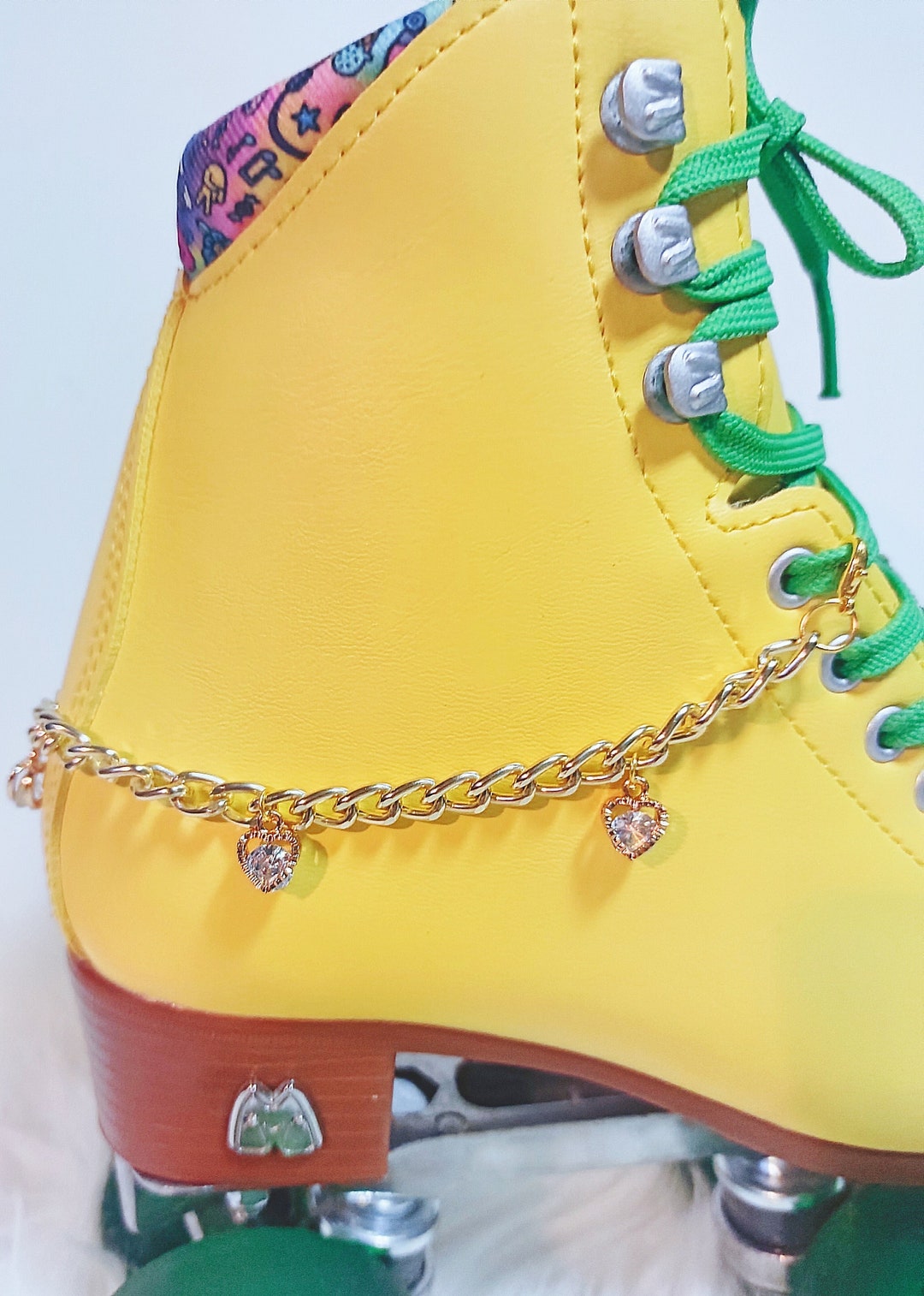 Rhinestone Heart Roller Skate Skatelet/roller Skate Chain/roller Skate