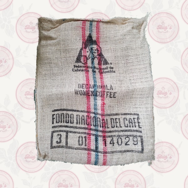 Coffee Bag, Coffee Sack, Burlap Coffee Bag - Colombia Women Decaf