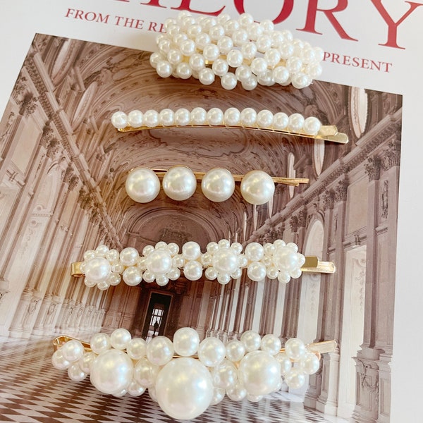 Pearl Hair Clip Etsy