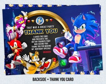 sonic birthday card etsy