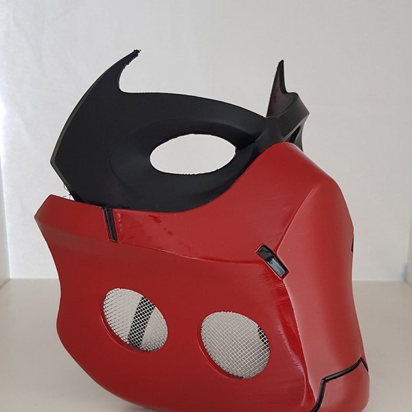 Red hood Outlaw mask 3d printed (INSPIRED) Raw and finished