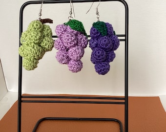 Grapes knit earrings