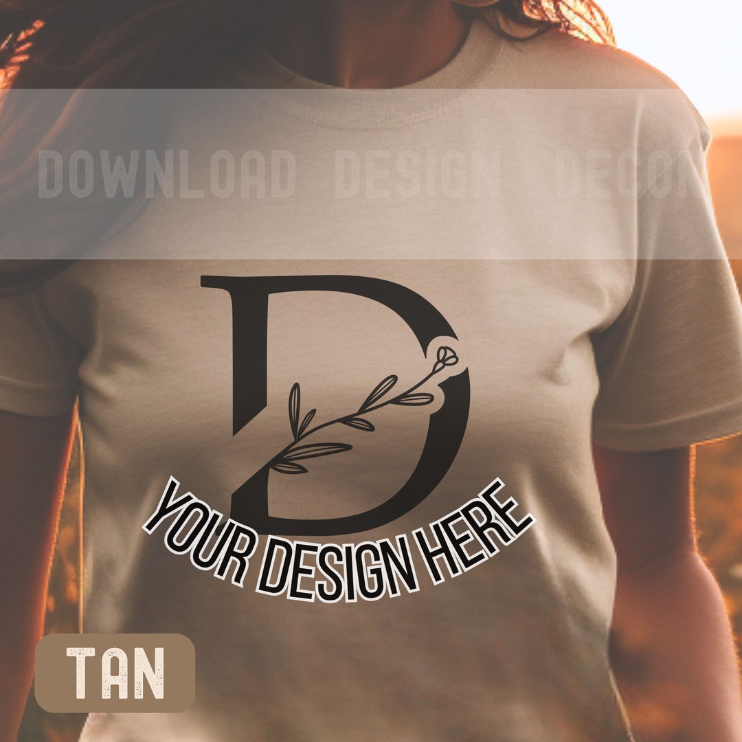 Heather Tan Bella and Canvas Mockup Whimsical Mockup Women's Bella 3001 ...