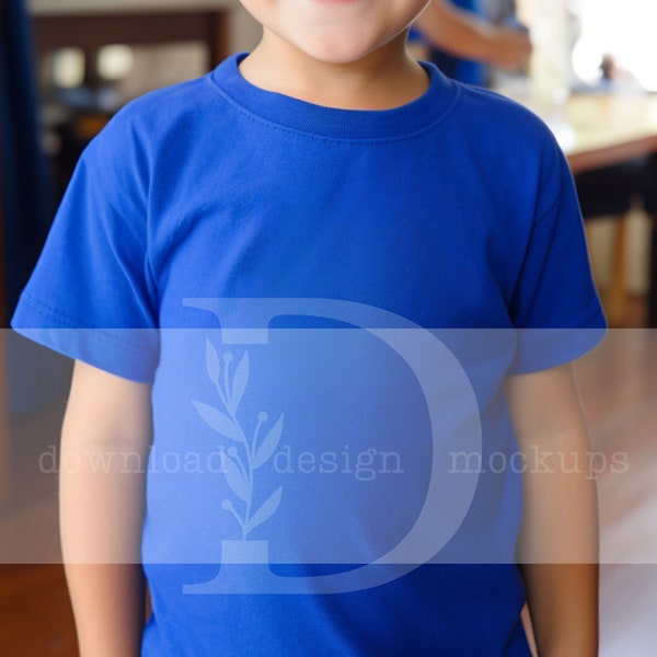 Kids Blue Tshirt Mockup Gildan 5000B Boys Blue Shirt for Childrens POD Designs Blue Gildan Shirt Mockup Boy Mock Male Blue Gildan 5000B