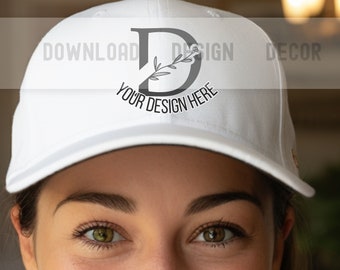 Otto Ball Cap Mockup for Baseball Caps White Baseball Cap Mockup Khaki Ball Cap Mockups Mocks for Hats