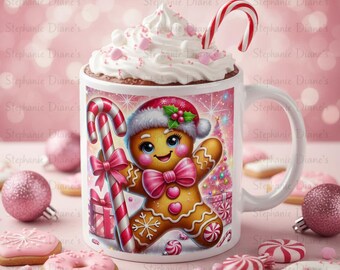 Gingerbread Man Christmas PNG: Candy Cane Holiday Clipart (Digital Download)
