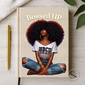 HBCU Grad PNG | Black Girl afstuderen clipart | Sublimatieontwerp Afro-vrouw | Melanin Magic DIY-shirt | Afro-Amerikaanse afstudeerkunst