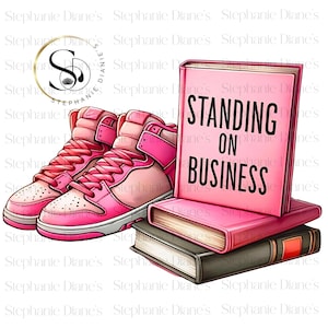 Pink Sneaker PNG, Standing On Business, Cartoon  Design,Digital Download for Personal & Small Business, School Crafts, Classrooms, Clipart