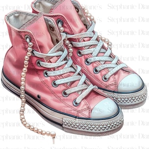 Pink-ish and White Pearl Lace Sneaker PNG Sublimation Design Download, Sneaker,Cartoon Style Design sublimate designs download, PNG