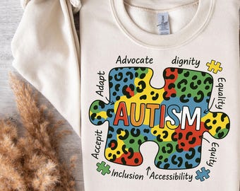 Autism Awareness PNG | Advocate Dignity Equality Sublimation | Autism Puzzle Piece PNG | Inclusion Acceptance Design | Awareness Month PNG