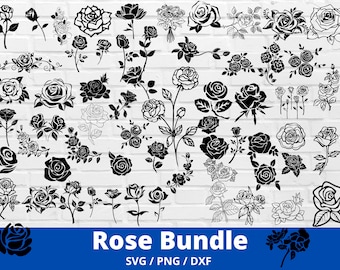 Rose SVG Bundle, Roses Svg Bundle, Rose Clipart Bundle, Rose Svg cut files for Cricut, Flowers Svg