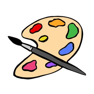 Paint Palette SVG - colorful Paint Palette clip art - Paint brush svg for cricut - Paint brush svg for Silhouette - paint clip art