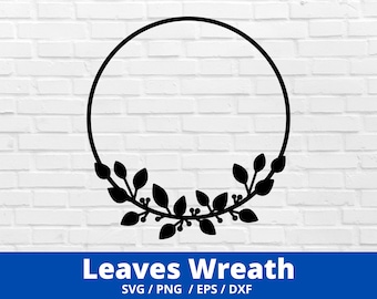 Leaves Wreath SVG cut file,Flourish Svg for Cricut & Silhouette, Branch Svg, Leaves clipart