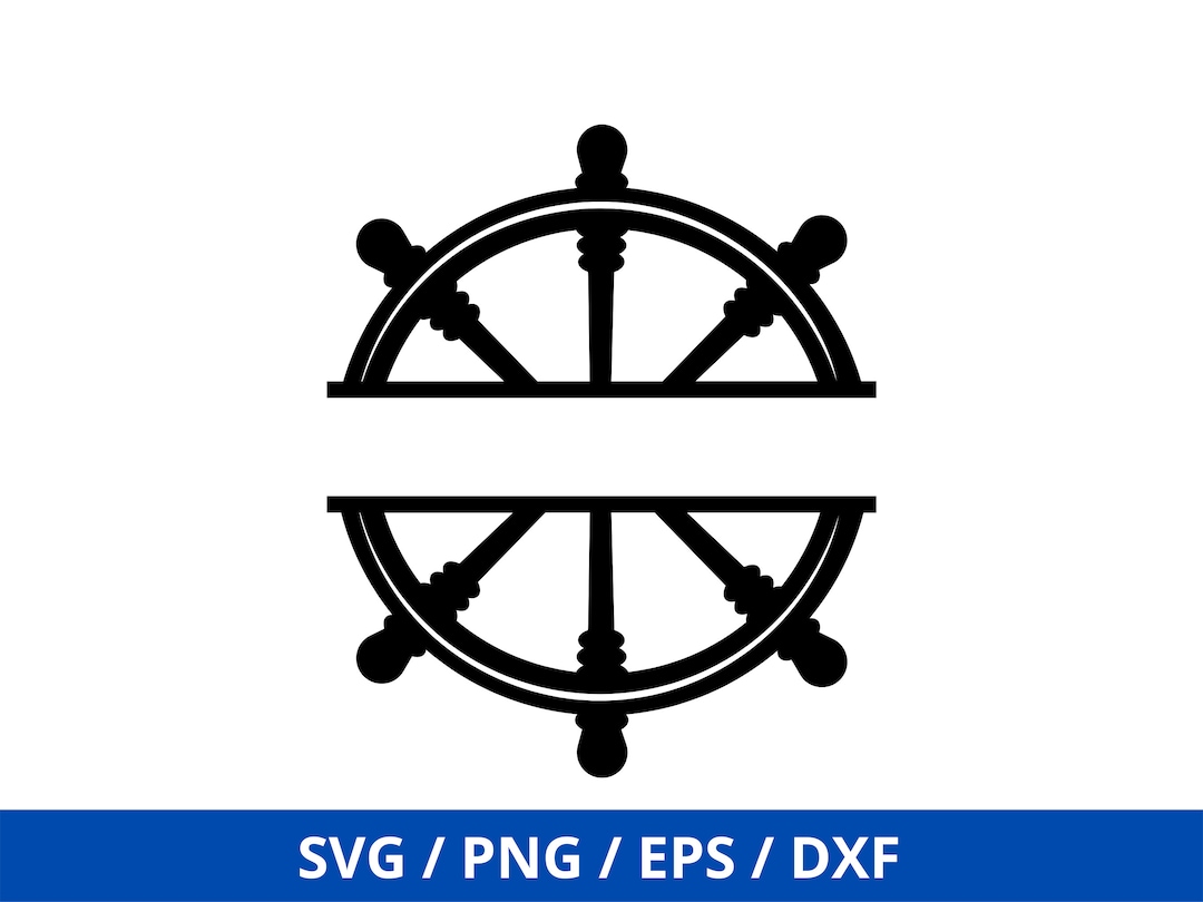 Split Ship Wheel SVG, Boat Wheel SVG, Nautical Ships Wheel Name Frame