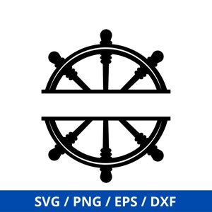 Split Ship Wheel SVG, Boat Wheel SVG, Nautical Ships Wheel Name Frame Svg , Captain Sailing Steering Wheel Svg , Ship Helm Svg