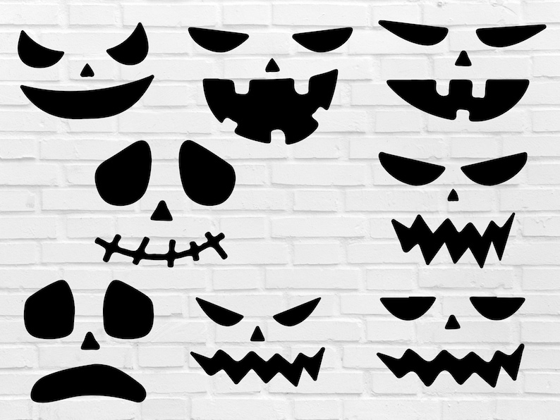Pumpkin Face Svg Bundle, Jack O Lantern Svg, Halloween Svg Bundle ...