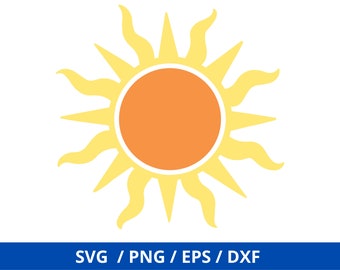 Sun SVG, Sun Cut File, Sun Clipart, Sunshine Svg, Summer Svg, Digital Download, Cricut, Silhouette, Glowforge