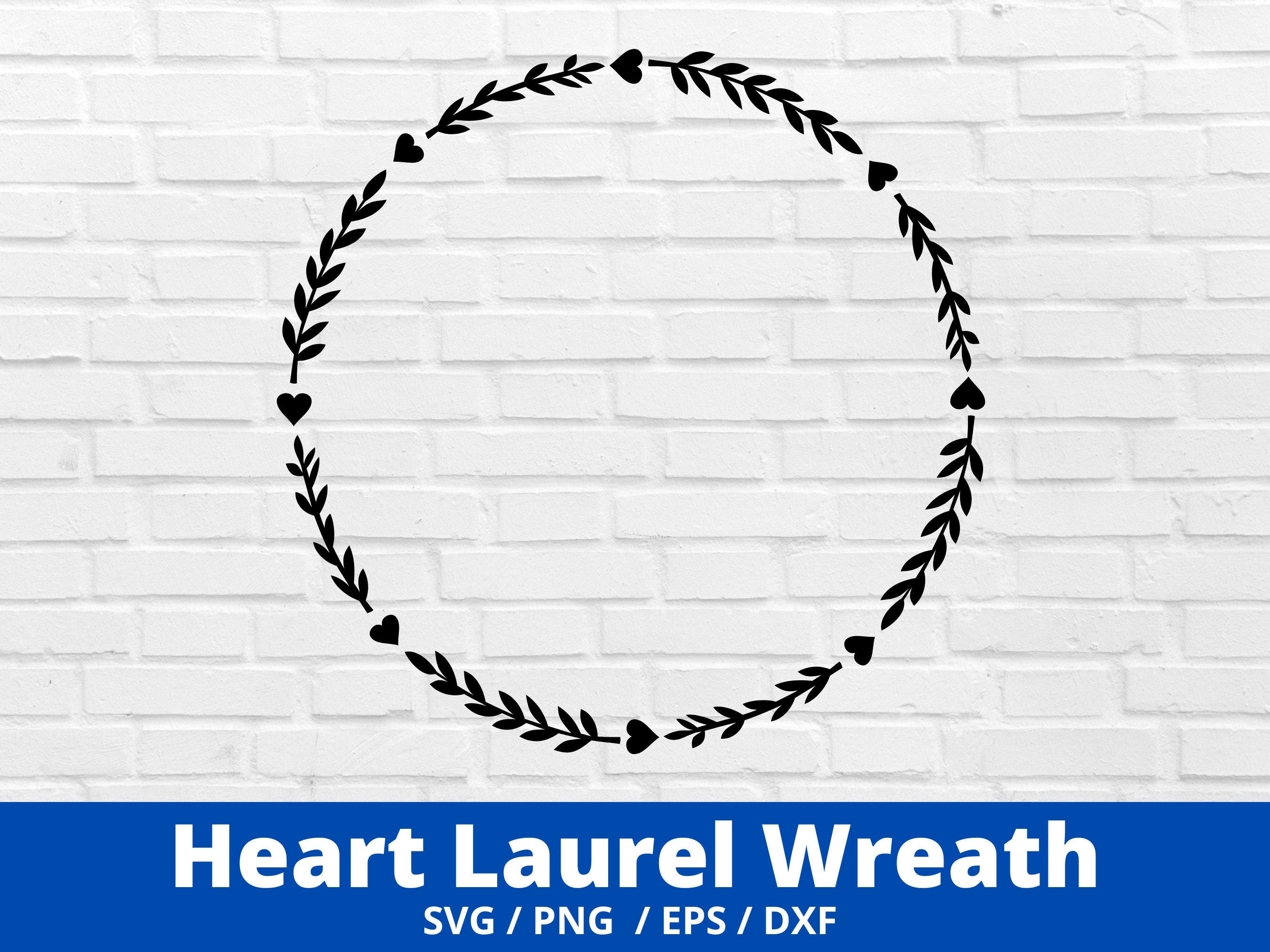 Floral Heart Wreath Svg, Heart Laurel Wreath Svg, Cut Files - Etsy