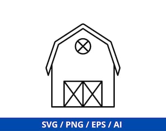 Barn SVG Files,Barn Outline SVG Cut File, Farm Svg, Farm House Svg, Farm Barn SVG, Clip art