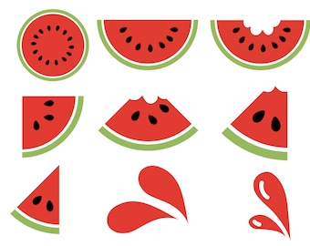 Vattenmelon SVG, Frukter DXF, Sommar, Frukt svg, Vattenmelon skiva, Klipp fil, Skiktad, Skärning, Cricut, Siluett, Kommersiellt bruk, Direkt nedladdning_CF53
